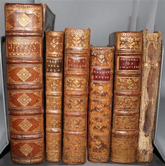 Sigoni, Caroli and others - Mutmensis, Historiae Ecclesiasticae Libri XIV de la joie de lame Chretienne, calf, 8co, Paris 1779,